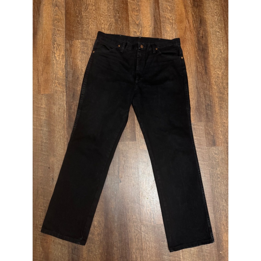 Wrangler Men's Black Straight Leg Jeans 34x30 Classic 5-Pocket Denim